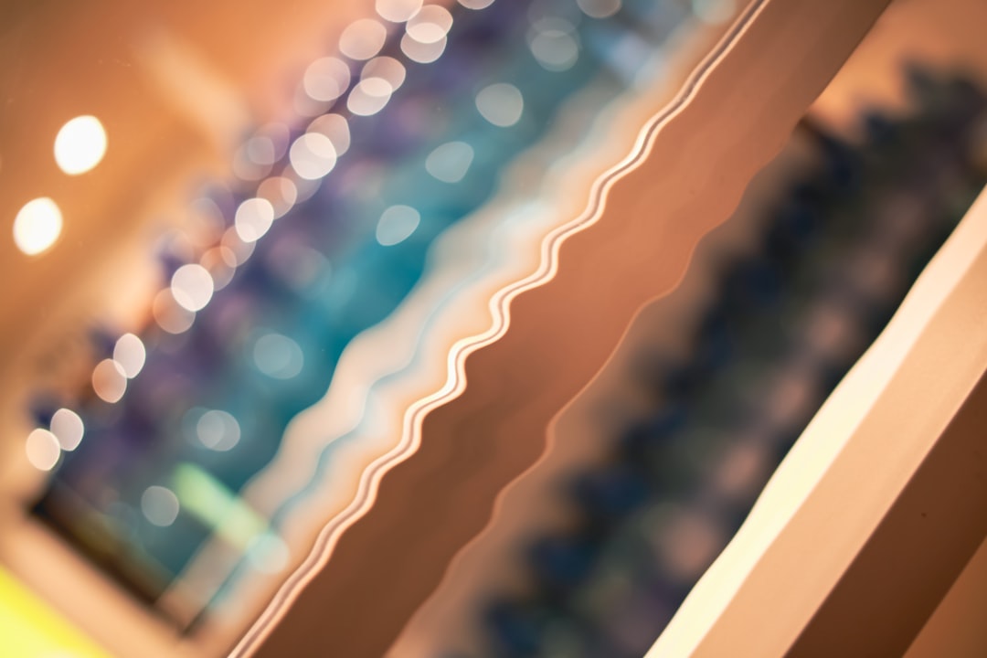 Abstract image of a wavy design and lights.